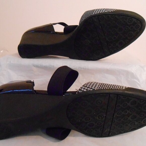 Anne Klein Sport Tara Black & White Checked Wedge Heel Dress Shoes-Size 9.5M-NEW - Picture 7 of 9